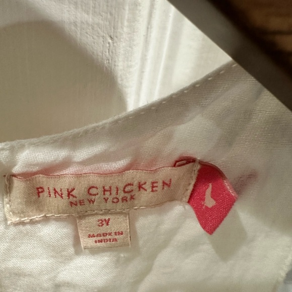 Pink Chicken Embroidery 100% cotton. Vintage gauze dress, Spring, Easter, Cozy - Picture 7 of 7